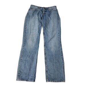 Zara Jeans 6 High-Rise Straight Leg Relaxed Blue Button Fly‎ Boho 90s Pockets
